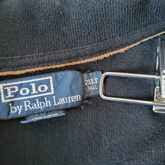 Polo Ralph Lauren Men’s 2XLT ¼ Zip Pullover Sweatshirt, 100% Cotton, Black, Logo - Picture 7 of 9